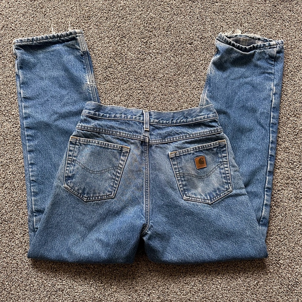 Vintage Carhartt Flannel-Lined Jeans | Relaxed Fit 30x32 | 90s Workwear YKK Zip